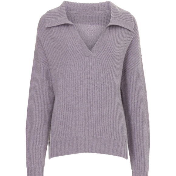 NAADAM Sweaters - NAADAM Fisherman Polo in Lavender, S